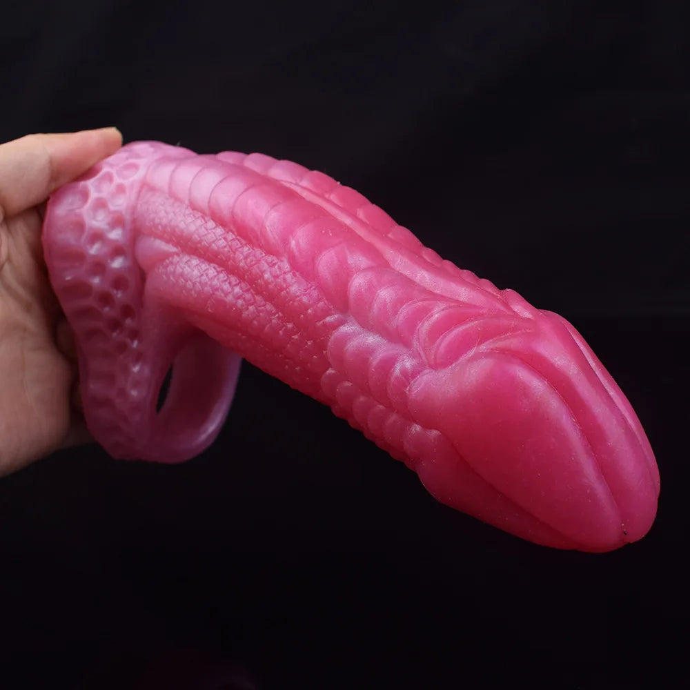 1pc Reusable Variety of Liquid Silicone Penis Cover Simulate Animal Hollow Soft Penis Bondage Gear for Adults Men's Thick Sleeve