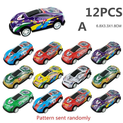 Alloy Racing Cars 12pcs Model Toy Children Mini Iron Sheet Car Set Rebound Car Metal Alloy Cars Toys for Kids Boys Birthday Gift