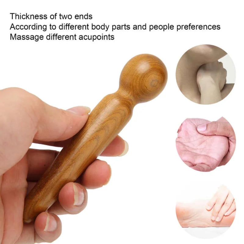 4pcs Wood Body Massage Tool Foot Reflexology Acupuncture Thai Massager Stick Therapy Meridians Scrap Lymphatic Health Care