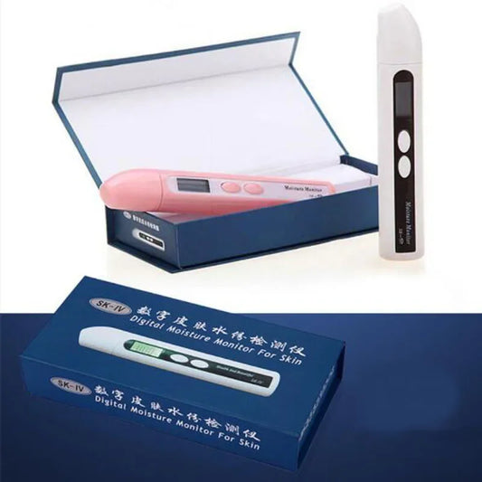 SK-IV Face Skin Moisture Tester Pen Digital LCD Digital Skin Moisture & Oil Content Analyzer For Face Forehead Cheek Eye Facial