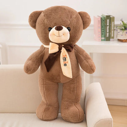 70cm Large Bear Plush Toys Hug Figurine Ribbon Teddy Dolls Valentine's Day Birthday Gift Throw Pillow for Girlfriend Baby Kids