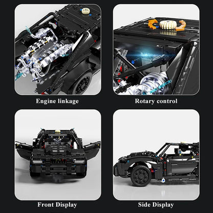 1828Pcs Technical MOC Bat Black Super Racing Car Model Building Blocks City Speed Sport Vehicle Supercar Bricks Toy For Kid Gift