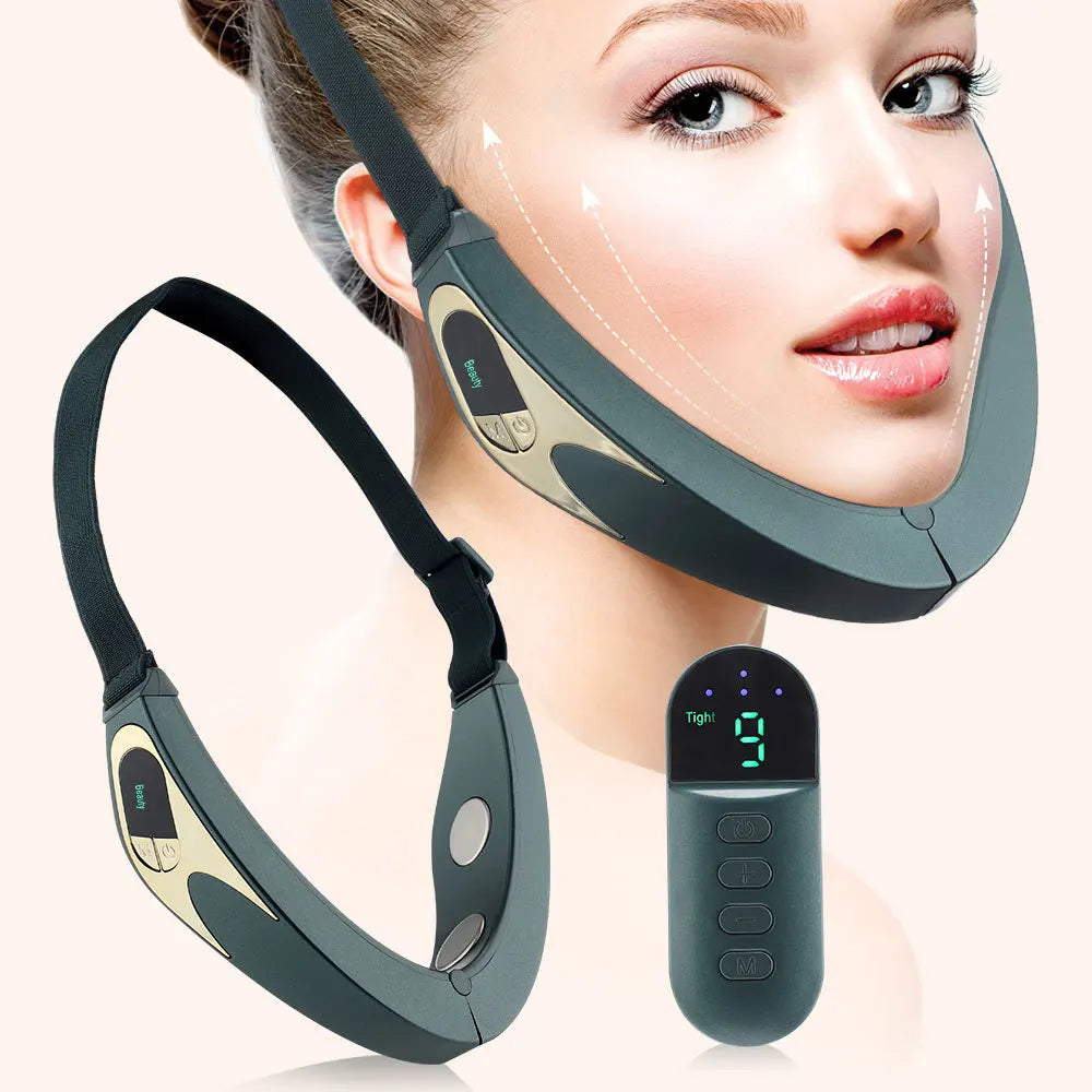 Electric V-shaped Facial Plastic Massager Lift Neck Anti-wrinkle Red Blue Double Chin Plastic Beauty Instrument Remote Control