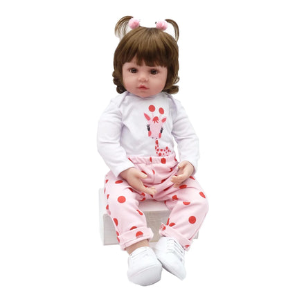 47cm Reborn Dolls Soft Silicone Reborn Baby Dolls Lifelike Baby Girl Doll Gifts for Girls Reborn Doll Kit Pink Simulation Baby