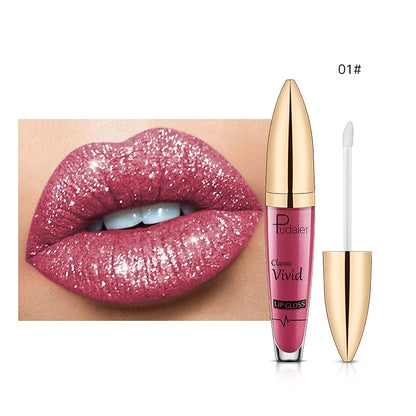 18 Colors Diamond Glitter Lip Gloss Velvet Matte Lip Tint Pigment Waterproof Long Lasting Red Blue Black Makeup Liquid Lipsticks