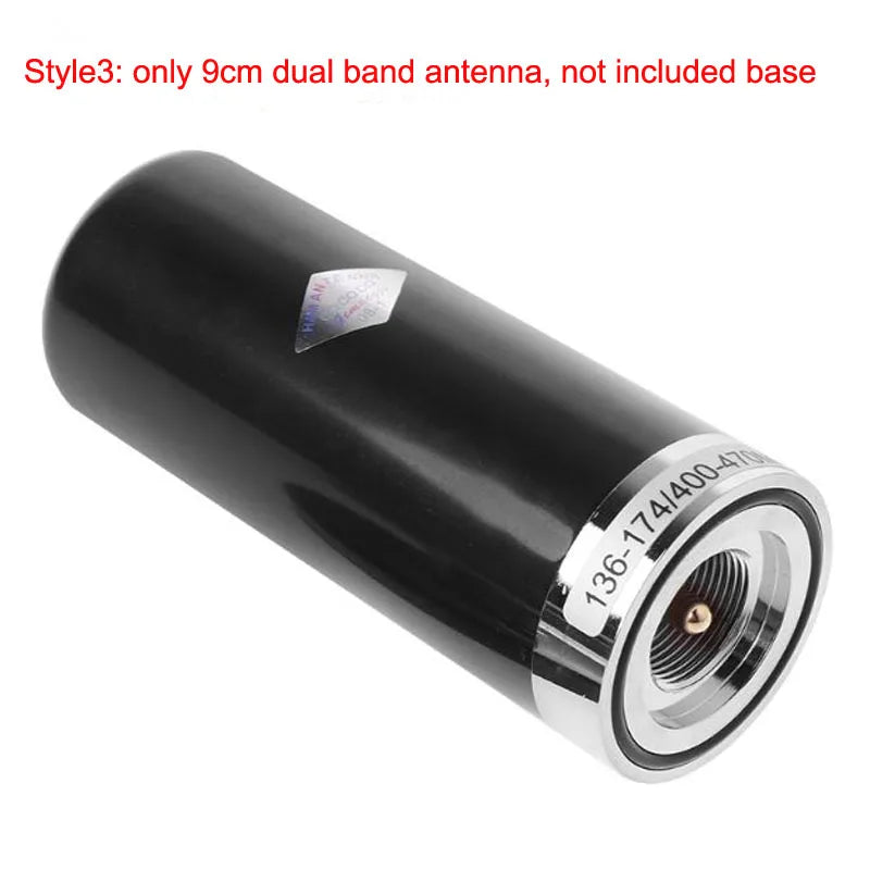 9cm Small Steel Gun Antenna 144/430MHz UHF/VHF Dual Band Antenna Aerial PL-259 Magnetic Base External Mobile Car Radio Antenna