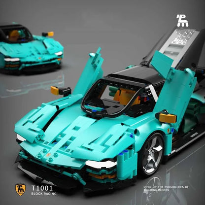 1589PCS Technical Sport Car Building Blocks City Blue Daytona SP3 42143 Assemble Bricks Speed Vehicle Toys Gifts For Boy Kids