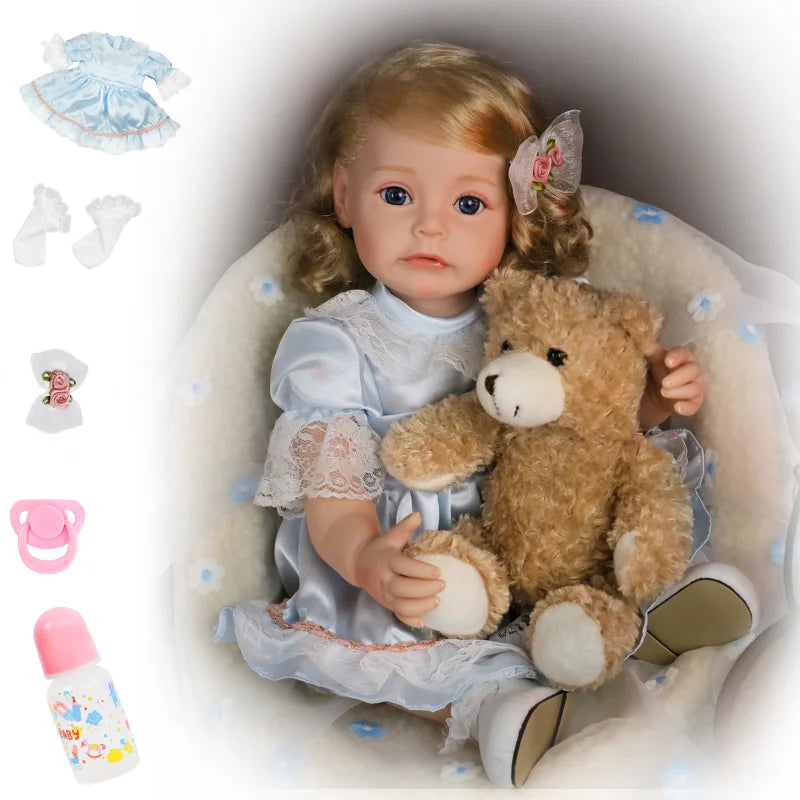 50CM Reborn Baby Dolls Newborn Baby Lifelike Doll Reborn Toddler Baby Girl Silicone Doll Collectible Art Reborn Doll Kit