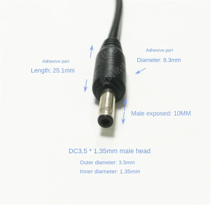 Thick Copper 5V Power Extension Cable - DC3.5*1.35 - Wireless Surveillance Camera Dash Cam - 3m