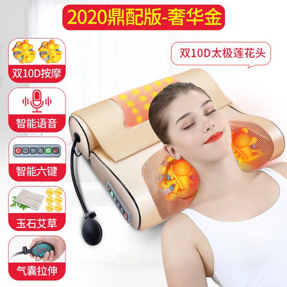 Cervical Massage Pillow Shoulder Waist Back Heating Multi-functional Car Home Massage Pillow Hot Compress Back Massager