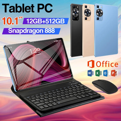 10.1" Tablet PC Android 14 Global Version HD Screen, 10 Core, 12GB RAM 512GB ROM, 10000MAH Battery,Dual Camera, 5G WiFi Dual SIM