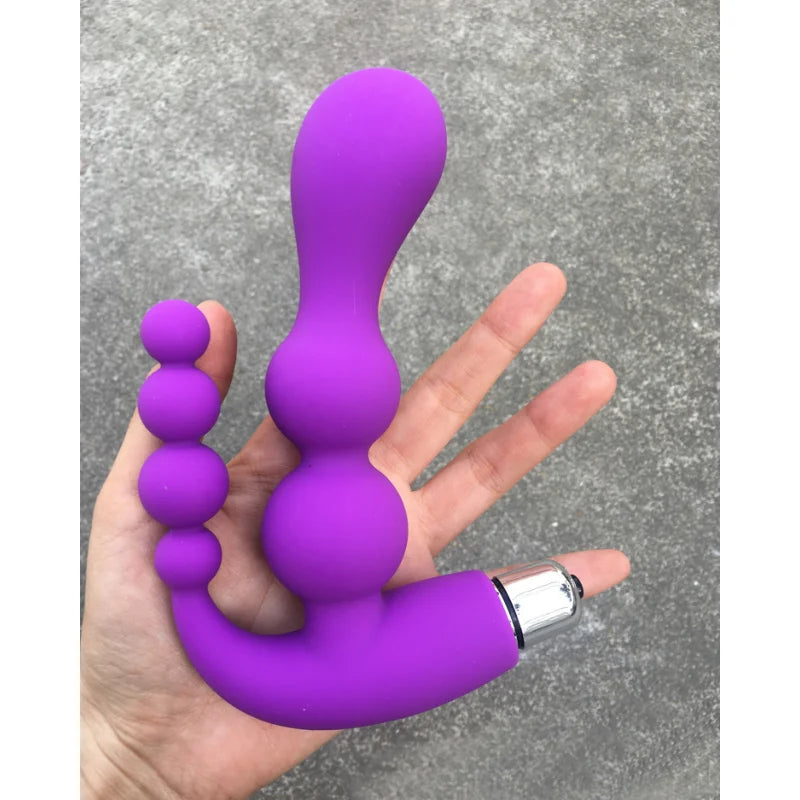 Vibrating Soft Silicone Pull Anal Beads Anal Plug Prostate Massagers Masturbator Vibrator Sex Toys for Men/Women