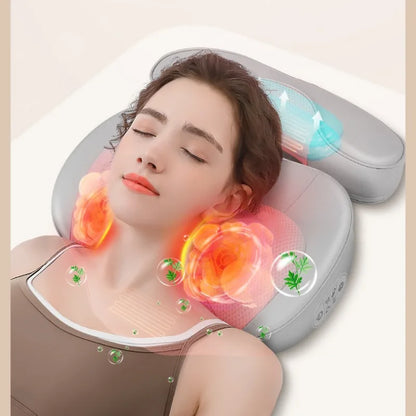 Massage Pillow Cervical Massage Instrument Heating Waist Air Bag Lumbar Spine Neck Household Kneading Shoulder and Neck Massager