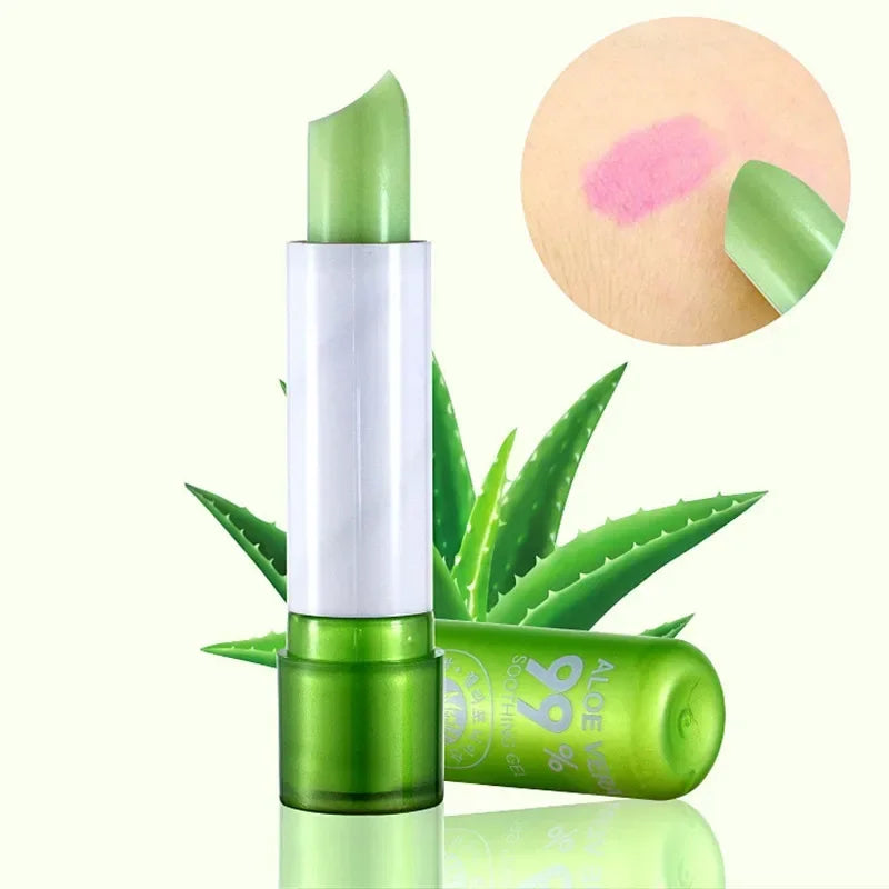 3.5g Moisture Lip Balm Long-Lasting Natural Aloe Vera Lipstick Color Mood Changing Long Lasting Moisturizing Lipstick Anti Aging