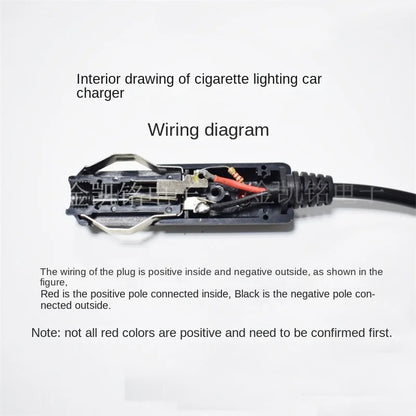 12V Cigarette Lighter Plug with Indicator Light 5A Fuse Car Power Supply Car Charger Plug