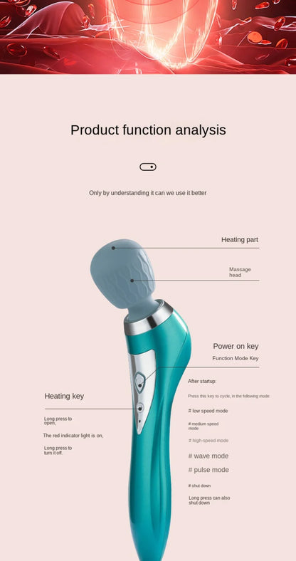 Heating Massage Stick Wireless Handheld Mini Portable Vibration Multifunctional Electric Massager