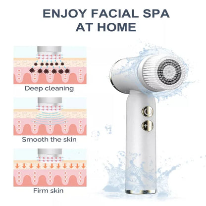 6 In 1 Electric Facial Cleansing Brush LED Display Face Cleaner Blackhead Removal Pore Clean Skin Rejuvenation Beauty Care