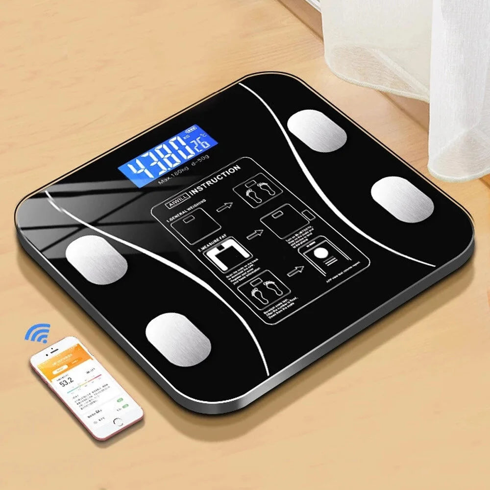 Smart Digital Wireless Bathroom Body Fat Scale Weight Scale Body Composition Analyzer With Smartphone App Bluetooth-compatible