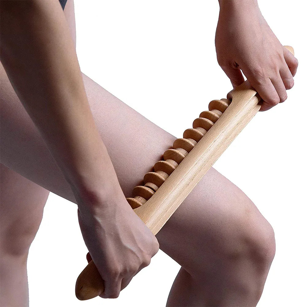 1pc Massage Roller Wooden Therapy Massage Tool Handheld Trigger Point Manual Muscle Relaxation Rolle Stick