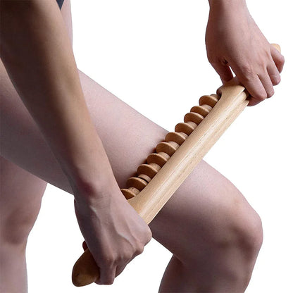 1pc Massage Roller Wooden Therapy Massage Tool Handheld Trigger Point Manual Muscle Relaxation Rolle Stick