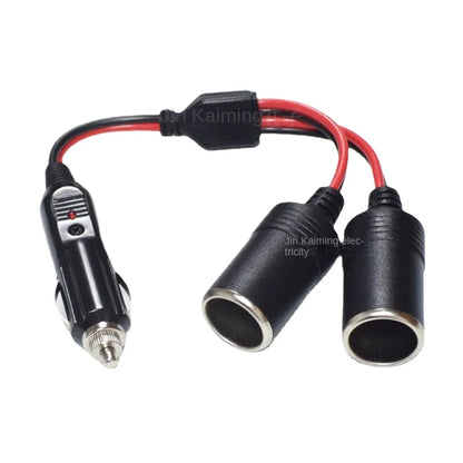 All Copper Car Cigarette Lighter Extension Cord One-to-Two, 12V 24V Universal 15A Car Charger One-to-Two, 30cm