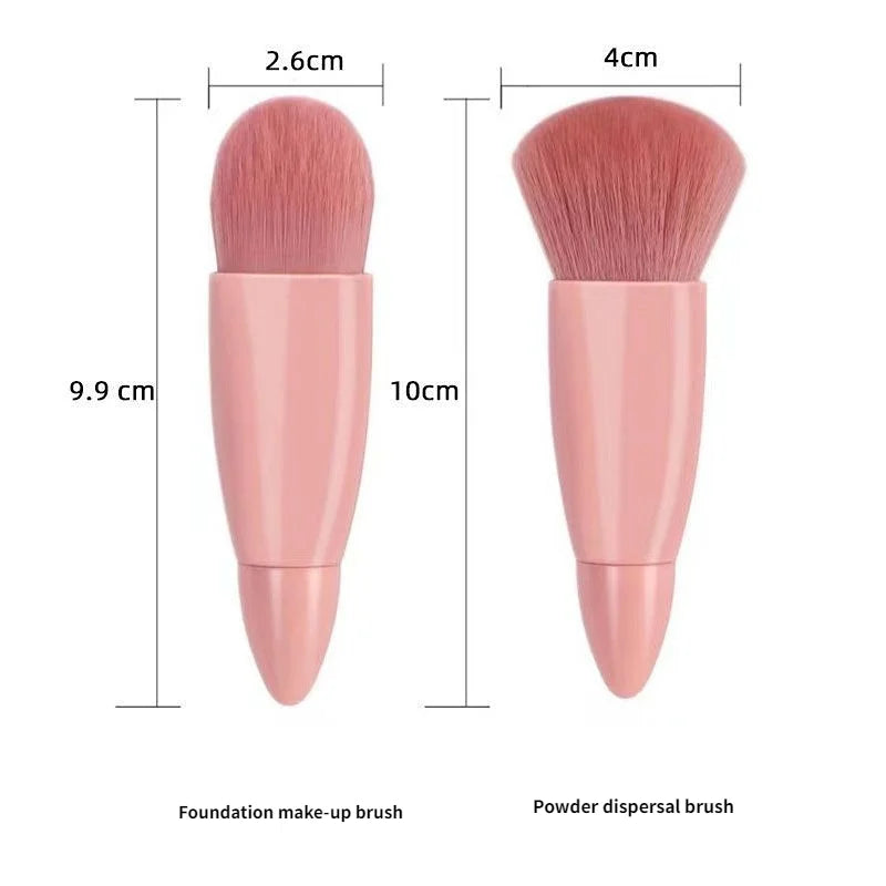 5PCS Mini Makeup Brushes Set With Mirror Box Blush Lip Eye Shadow Brush Professional Cosmetic Brushes Kit Portable Travel Beauty