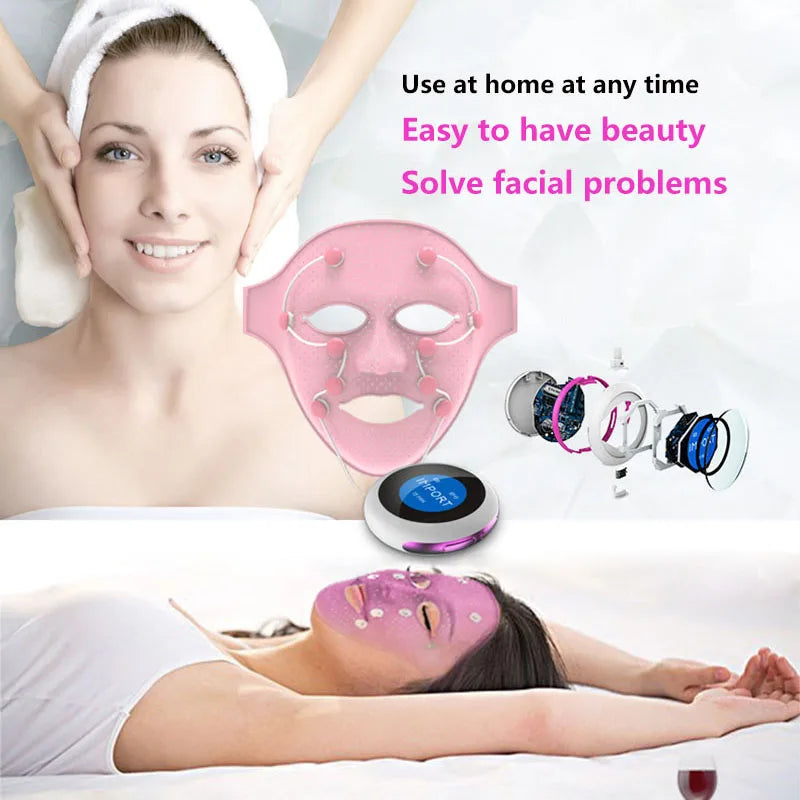 EMS Vibration Beauty Massager Facial SPA Face Mask Chin Cheek Lift Up Slimming Machine Anti-wrinkle Magnet Massage Mask