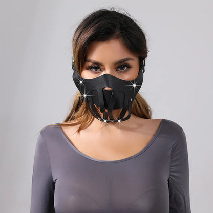 Steam Punk PU Leather Harness Bondage Gag Taste Half Face Mask Restraint Hood Mouth Strap Couple SM Slave Roleplay Adult Toys