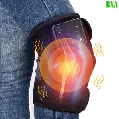 Black Joint Therapy Hot Compress Elbow Knee Pads Relax Vibration Massage Apparatus Infrared Electric Heating Knee Massager