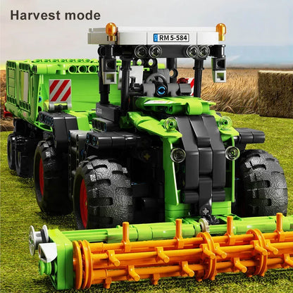 Technical MOC Farm Tractor Engineering Vehicle Model Building Blocks City Mechanical Tractor Machine Bricks Toys Boys Gift