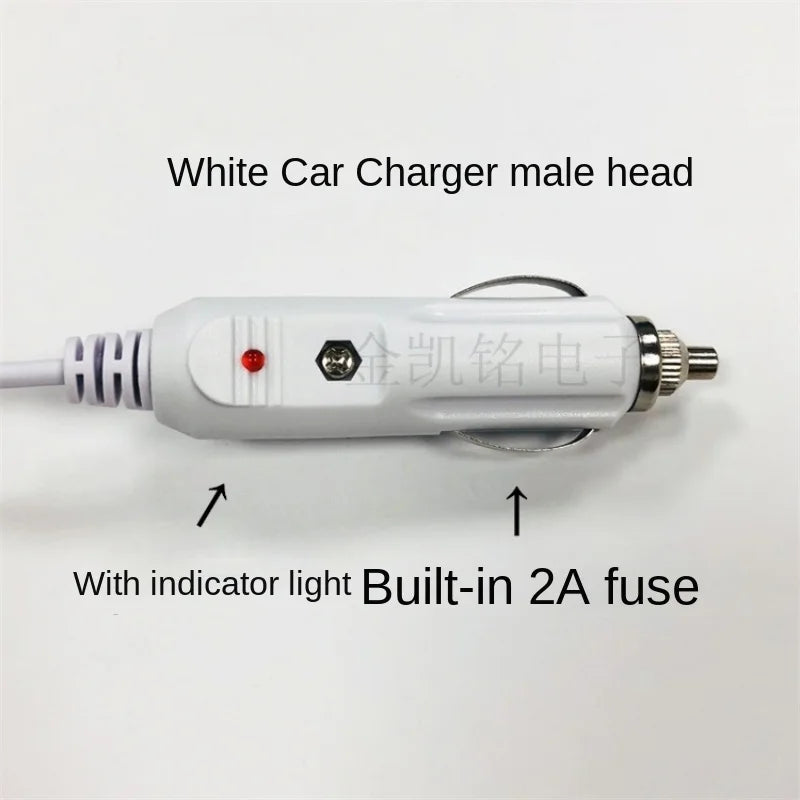 1.8M Pure Copper Car Power Cable, Cigarette Lighter To DC4.0*1.7mm Male Plug, White Cable for Tmall Genie