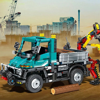 910Pcs MOC Blocks Mechanical Farm Engineering Car Model Building Blocks City Unimog Truck Figures Bricks Toys Kids Adult Gift