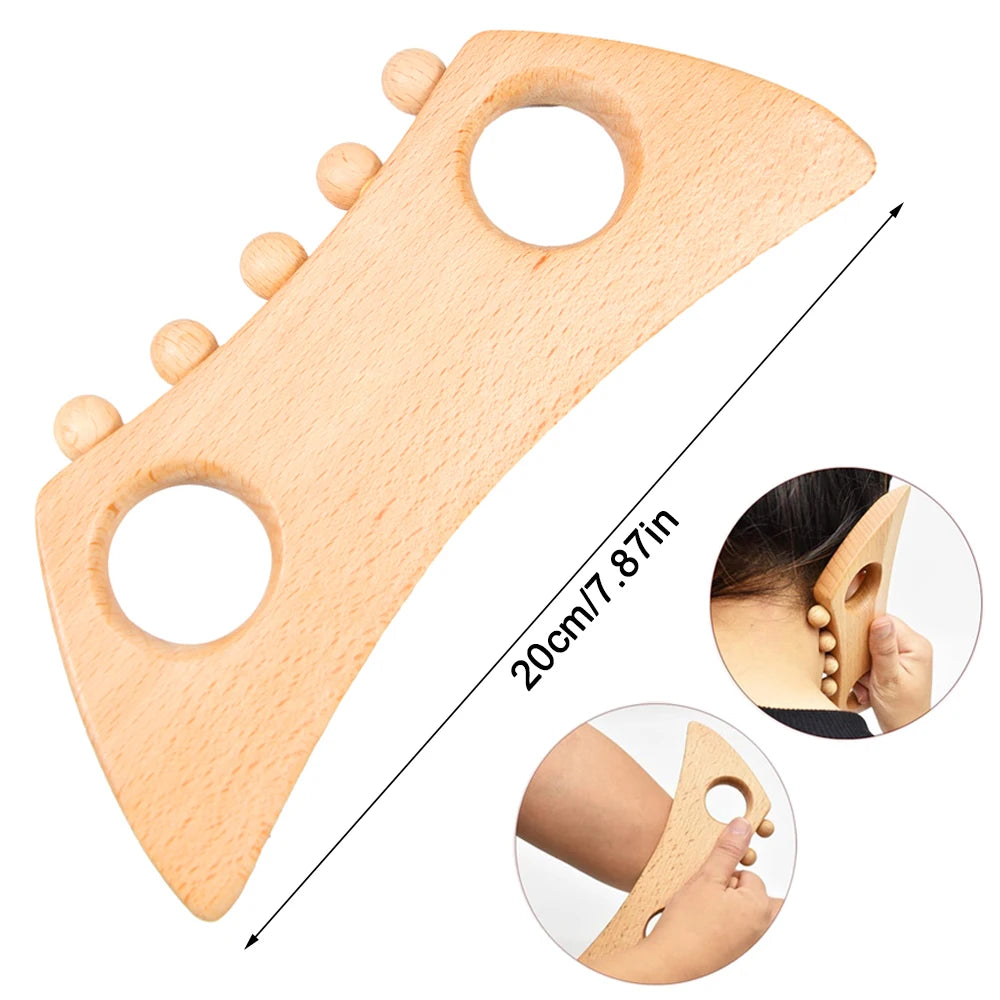 New Wooden GuaSha Massage Board Lymphatic Drainage Massager Wood Therapy Tools for Body Shaping Anti Cellulite Muscle Release