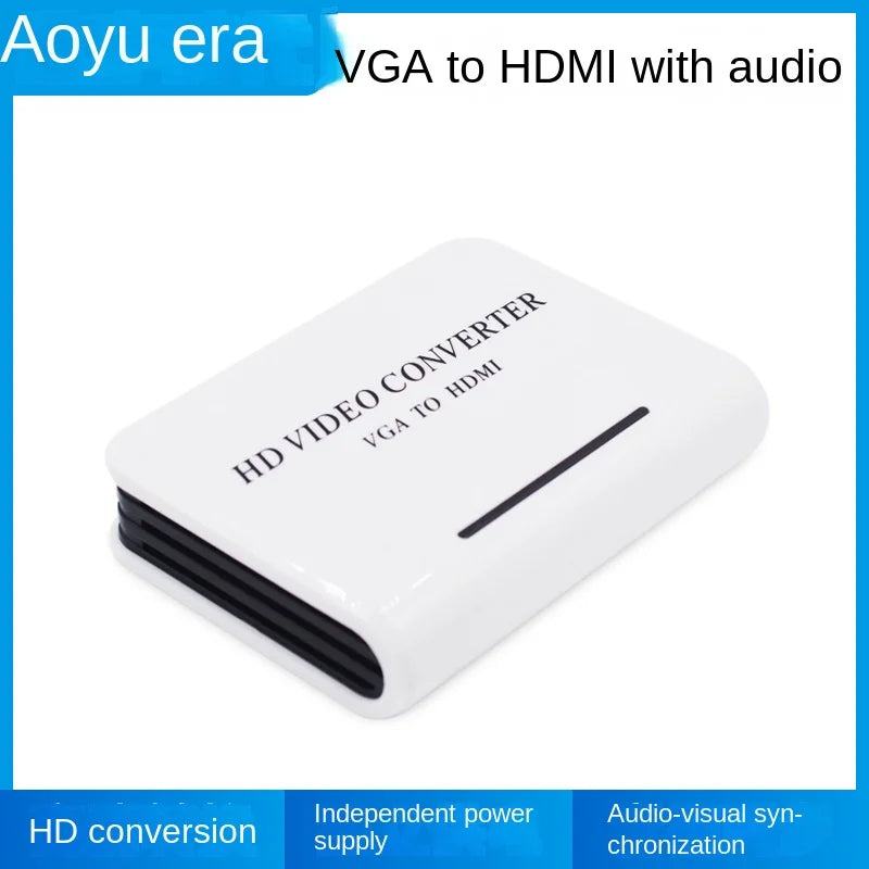 Aoyu Times VGA to HDMI HD converter with 3.5 audio, VGA TO HDMI+audio converter.