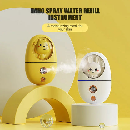 New 35ML Mini Facial Humidifier Cartoon Facial Nano Spray Makeup Skin Moisturizing Hydration Spray Facial Steamer USB