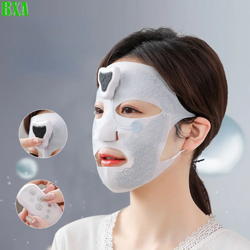 NEW EMS Facial Mask Low Frequency Microcurrent Double Chin Reduce Beauty Face Lifting Machine Hydration Skin Tightening Mask