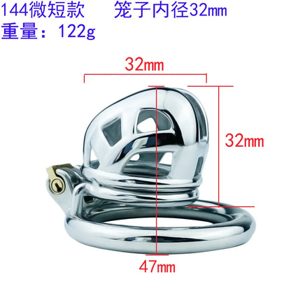 Stainless Steel Micro Short Cylinder Hidden Chastity Lock Smooth Anti-escape Abstinence Convenient Urination Chastity Device