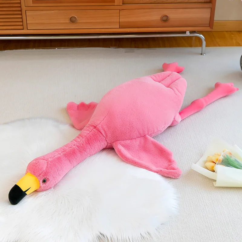 1pc 50-90cm Plush Flamingo Toys Stuffed Bird Large Soft Sleeping Doll White Pink Flamingo Kids Toys Wedding Throwing Pillow Gift