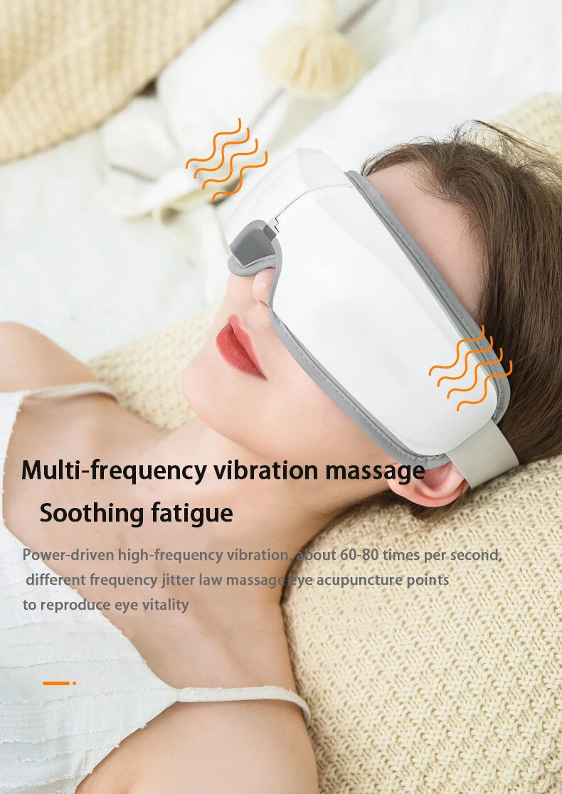 Eye Massager 4D Smart Air Bag Vibrating Eye Care Instrument Hot Compress Bluetooth Eye Massage Glasses Tired Eye Bag Wrinkles