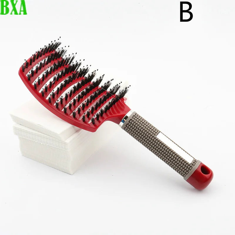 Multicolor Scalp Massage Comb  Bristle Nylon Women Wet Curly Detangle Hairbrush 1PCS