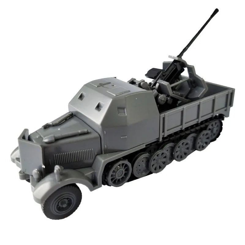 4D 1/72 World War II Germany SD.KFZ.7/2 Half track Anti-aircraft Armoured Vehicle Assemble Model Sandpan Game Built Block Toys