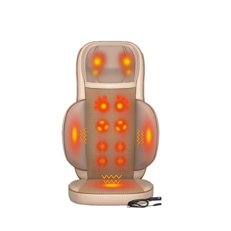 Heat Shiatsu Deep Kneading Vibration Back Massager for Home Vehicle-mounted Electric Full Body Massage Cushion Chair Pad Seat