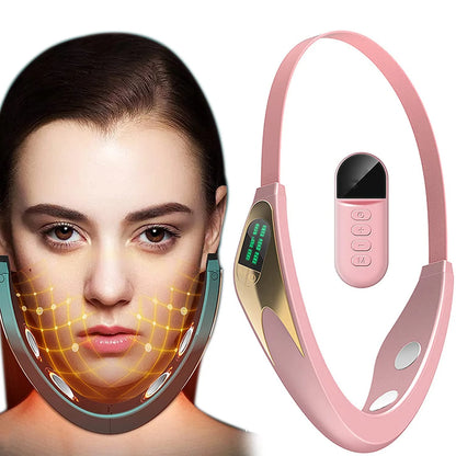 Electric V-shaped Facial Plastic Massager Lift Neck Anti-wrinkle Red Blue Double Chin Plastic Beauty Instrument Remote Control