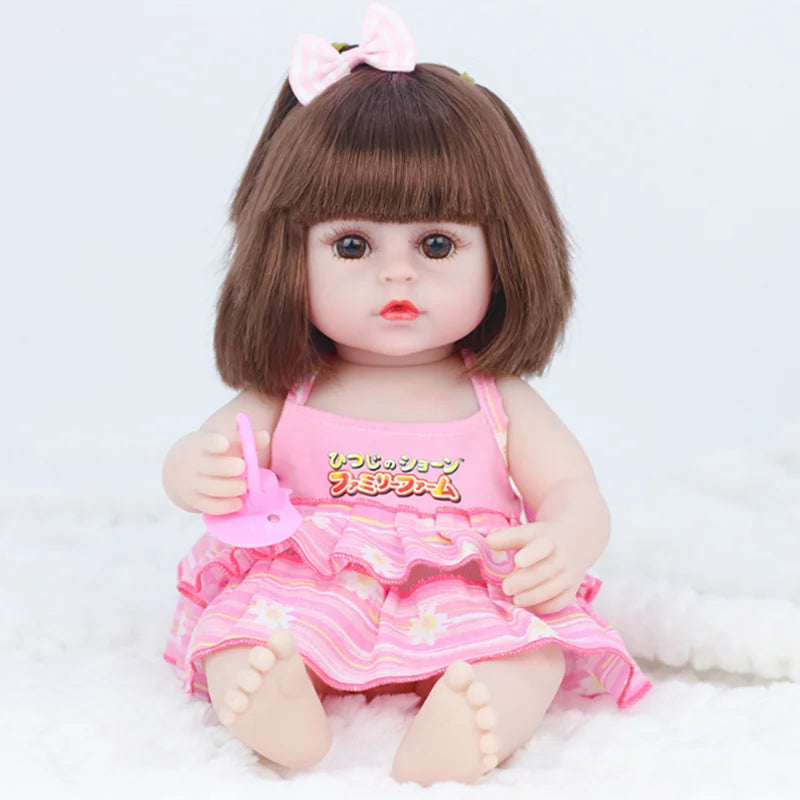 38CM Reborn Doll Imitation Baby Soft Adhesive Doll Children's Toy Doll Toy Toddler Girl Birthday Gift Dolls Accessories