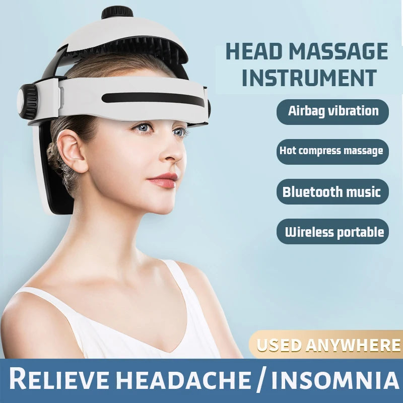 New Head Massage Device Air Bag Vibration Simulation Hand Massage Can Play Music To Soothe Headaches To Help Sleep Massager