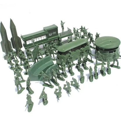 56PCS 5CM Military Soldiers Model Set Sand Table Scenario Kit Figures Accessories Model for Kids Children Christmas Gift Toys