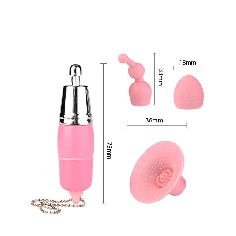 1PCS Mini Lipstick Shaped Body Massager with 3-Adapter G-spot Nipple Clitoris Stimulator Dildos Masturbator Sex Toys for Women