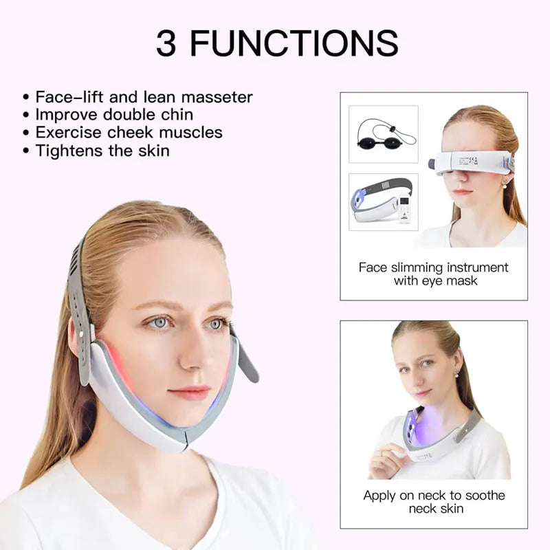 EMS Microcurrent Facial Plastic Machine LED Photon Therapy Vibration Facial Massage Double Chin V-line Facial Plastic Machine