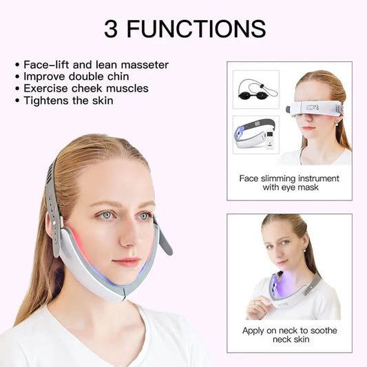 EMS Microcurrent Facial Plastic Machine LED Photon Therapy Vibration Facial Massage Double Chin V-line Facial Plastic Machine