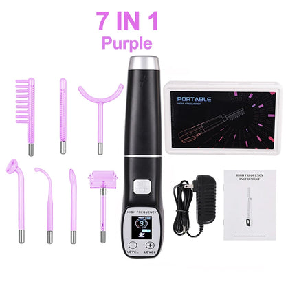 New Apparatus High Frequency Facial Massager Machine For Hair Face Anti Aging Therapy Acne Tool Neon&Argon Wands Skin Beauty Spa